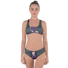 Dolly Girl And Dog Criss Cross Bikini Set by Valentinaart