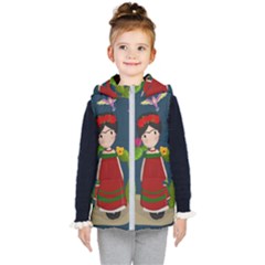 Frida Kahlo Doll Kid s Puffer Vest by Valentinaart