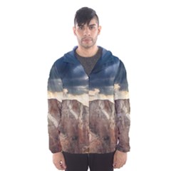 Nature Landscape Clouds Sky Rocks Hooded Wind Breaker (men) by Celenk