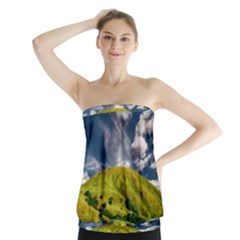 Hill Countryside Landscape Nature Strapless Top by Celenk