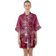 London England City Quarter Sleeve Kimono Robe by Celenk