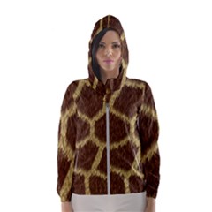 Background Texture Giraffe Hooded Wind Breaker (women) by Celenk