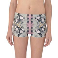 Vintage Birds Reversible Boyleg Bikini Bottoms by Celenk