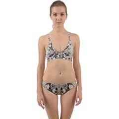 Vintage Birds Wrap Around Bikini Set by Celenk