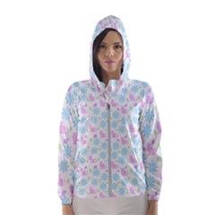 Cats And Flowers Hooded Wind Breaker (women)