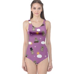 Groundhog Day Pattern One Piece Swimsuit by Valentinaart