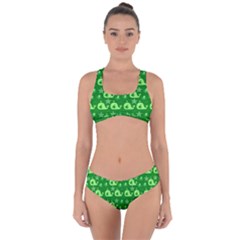 Green Sea Whales Criss Cross Bikini Set