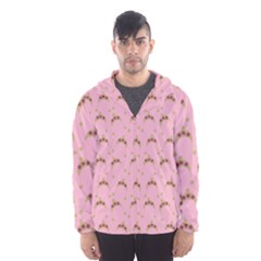 Pink Beige Hats Hooded Wind Breaker (men)