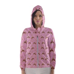 Pink Beige Hats Hooded Wind Breaker (women)