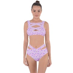 Blue Pink Hearts Bandaged Up Bikini Set 