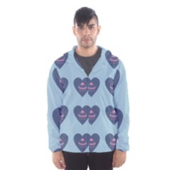 Cupcake Heart Teal Blue Hooded Wind Breaker (men)