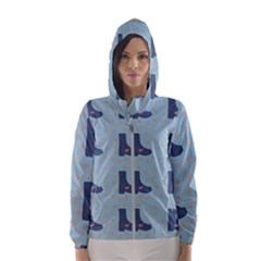 Deer Boots Teal Blue Hooded Wind Breaker (women)