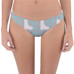 Deer Boots Blue White Reversible Hipster Bikini Bottoms