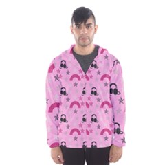 Music Stars Rose Pink Hooded Wind Breaker (men)