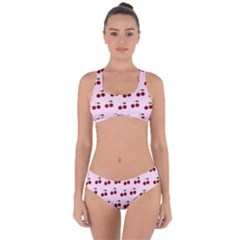 Pink Cherries Criss Cross Bikini Set by snowwhitegirl