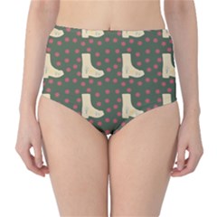 Green Boot High-waist Bikini Bottoms