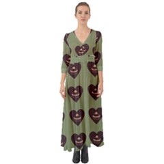 Cupcake Green Button Up Boho Maxi Dress