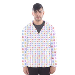 Blue Pink Yellow Eggs On White Hooded Wind Breaker (men)