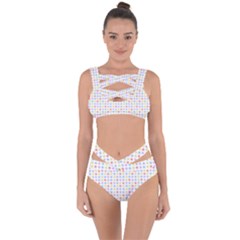 Blue Pink Yellow Eggs On White Bandaged Up Bikini Set 