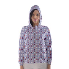 Pink Purple White Eggs On Lilac Hooded Wind Breaker (women)