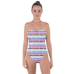 Multi White Dots Tie Back One Piece Swimsuit