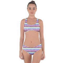 Multi White Dots Criss Cross Bikini Set
