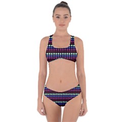 Multi Black Dots Criss Cross Bikini Set