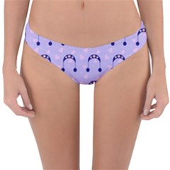 Winter Hat Snow Heart Lilac Blue Reversible Hipster Bikini Bottoms