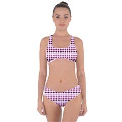 Pink Red Dots Criss Cross Bikini Set