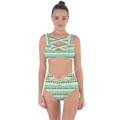 Greenish Dots Bandaged Up Bikini Set 