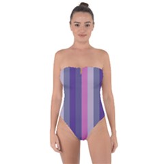 Concert Purples Tie Back One Piece Swimsuit