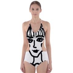 20s Girl Cut-out One Piece Swimsuit
