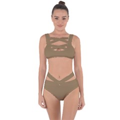 Brownish Bandaged Up Bikini Set 