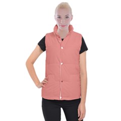 Late Peach Women s Button Up Puffer Vest