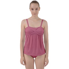 Pink Mauve Twist Front Tankini Set by snowwhitegirl