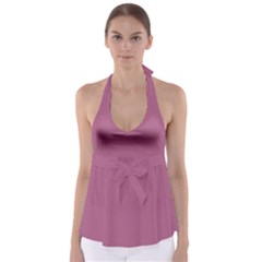 Rose Grey Babydoll Tankini Top