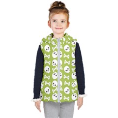 Skull Bone Mask Face White Green Kid s Puffer Vest by Alisyart