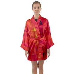 Triangle Geometric Mosaic Pattern Long Sleeve Kimono Robe by Nexatart