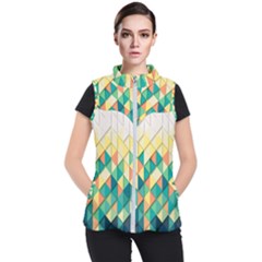 Background Geometric Triangle Women s Puffer Vest by Nexatart