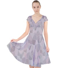 Pattern Mosaic Form Geometric Cap Sleeve Front Wrap Midi Dress by Nexatart