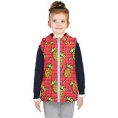 Fruit Pineapple Red Yellow Green Kid s Puffer Vest by Alisyart