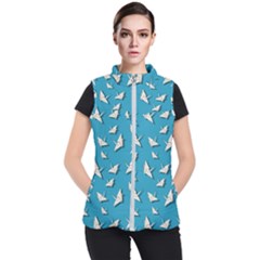 Paper Cranes Pattern Women s Puffer Vest by Valentinaart