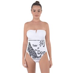 Year Of The Dog - Chinese New Year Tie Back One Piece Swimsuit by Valentinaart