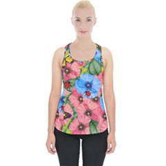 Floral Scene Piece Up Tank Top by linceazul