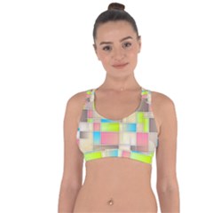 Background Abstract Grid Cross String Back Sports Bra