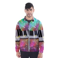 Piano Keys Music Colorful 3d Wind Breaker (men) by Nexatart