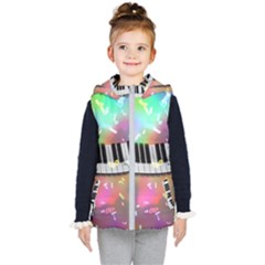 Piano Keys Music Colorful 3d Kid s Puffer Vest by Nexatart