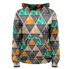 Abstract Geometric Triangle Shape Women s Pullover Hoodie by Nexatart