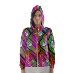 Abstract Background Colorful Leaves Hooded Wind Breaker (women) by Nexatart