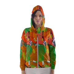 Background Colorful Abstract Hooded Wind Breaker (women) by Nexatart